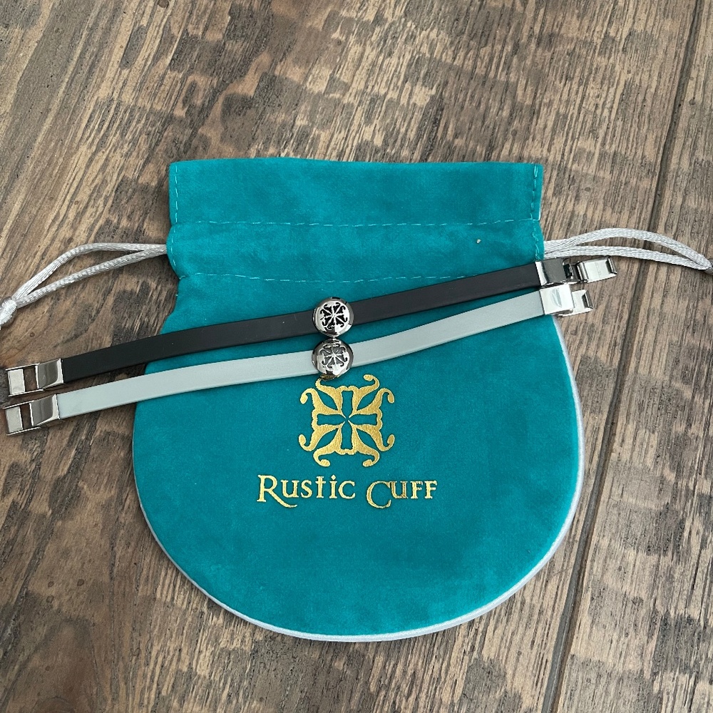 Rustic Cuff Silicone Logo Bracelets (set of 2)